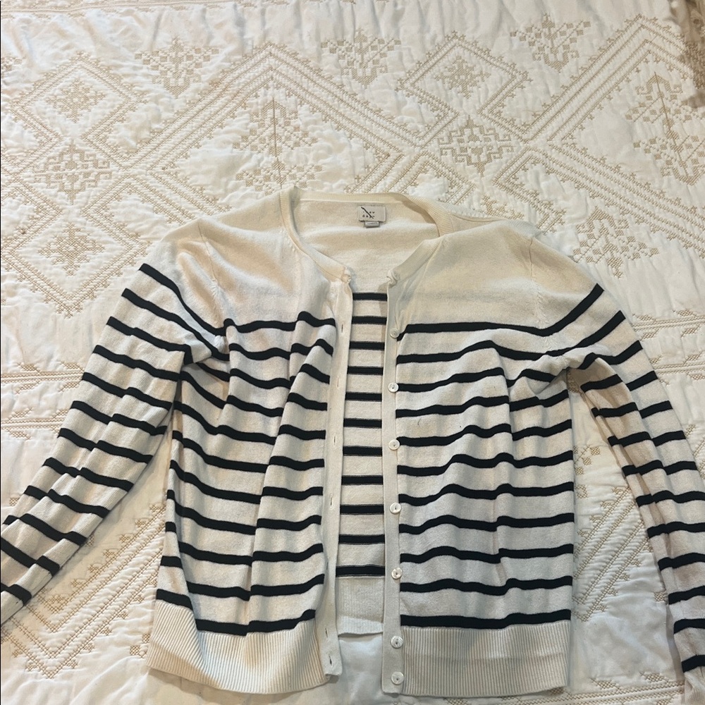 Target Black and White Striped Cardigan
